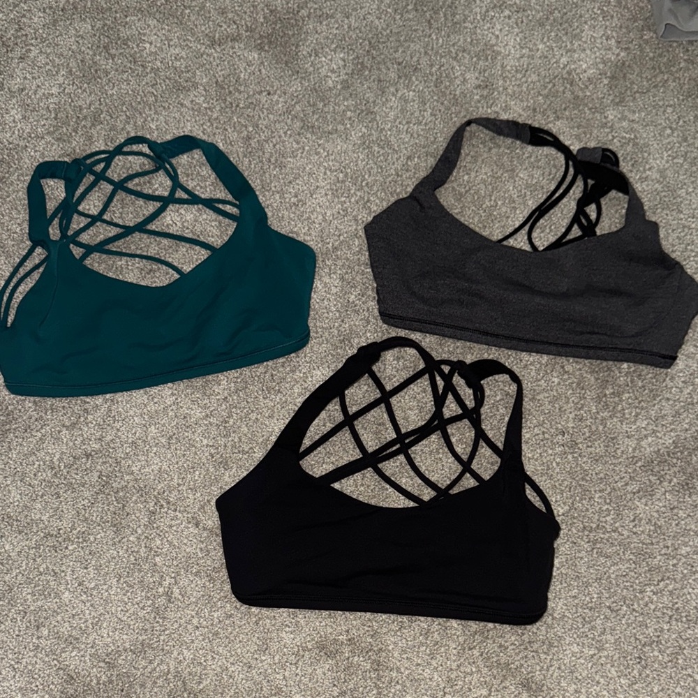 lululemon athletica Sports Bras in Teal, Gray, and Black
